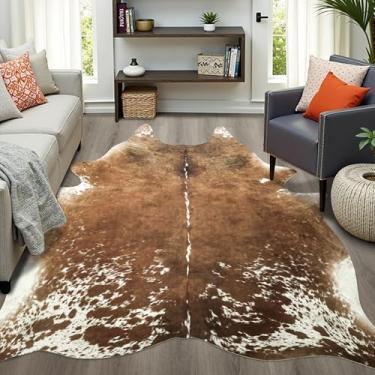 Imagem de Easycozy Tapete com estampa de vaca sintética: 15 x 18 cm, couro bovino sintético, estampa de vaca espessa para quarto, sala de estar, decoração de escritório em casa