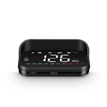 Imagem de Yaouzicn HUD Universal para Carro com Velocidade MPH, Direção da Bússola, Monitor HD de Alarme de Sobrevelocidade, Cabo USB Plug & Play