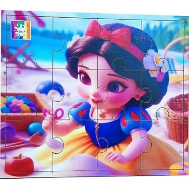 Imagem de Quebra-Cabeça Infantil Princesas Bebê 13 Peças Tabuleiro em MDF