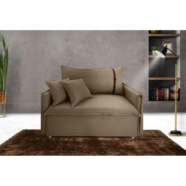 Imagem de Poltrona Sofá-cama Valence Premium 120cm SoftGel 33 - Linho Marrom