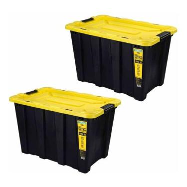 Imagem de 2 Caixa Organizadora Ultra 55lt Plástico Vig Ordene Empilhável