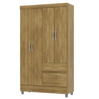 Imagem de Guarda Roupa Solteiro 102cm Com 4 Portas Ideal Nature - Vila Rica, Nat