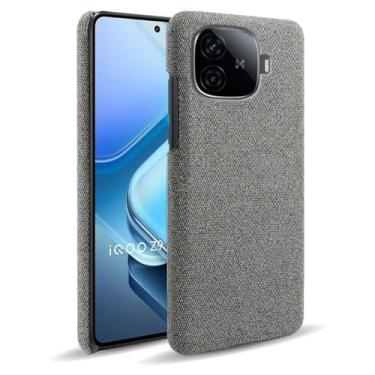 Imagem de Capa para vivo iQOO Z9 Turbo,Capa desenhada em lona,Case Protetora Ultrafina com Empunhadura Macia,Design em Tecido Antichoque e Antiarranhões-Gray