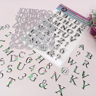Imagem de Alinacutle Alinacutle Moldura de 26 Letras Números Corte de Metal Carimbos Cortados e Transparentes para Artesanato em Papel Artesanal Fazer Cartões DIY Cartões de felicitações Scrapbooking e