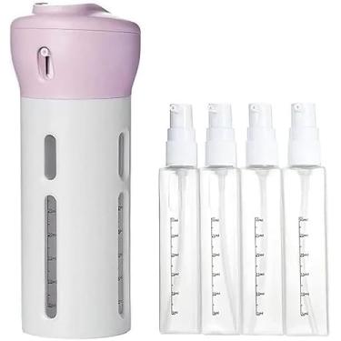 Imagem de Frasco de Viagem com Dispenser Giratório 4 em 1 – Kit com 4 Frascos de 30ml para Shampoo, Sabonete e Cosméticos – Portátil, Reutilizável, à Prova de Vazamento – Ideal para Viagens - ROSA