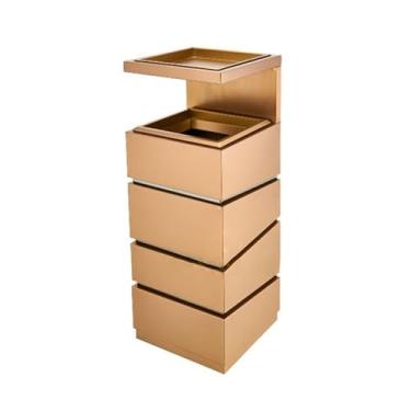 Imagem de Lixeira Cinzeiro de chão lobby do hotel lixeira vertical corredor elevador entrada balde de cinzas cinzeiro de aço inoxidável receptáculo de ponta de cigarro Lixeira