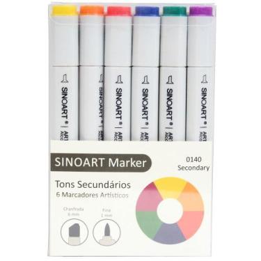 Imagem de Marcador Artístico Sinoart Marker 06 Tons Secundários