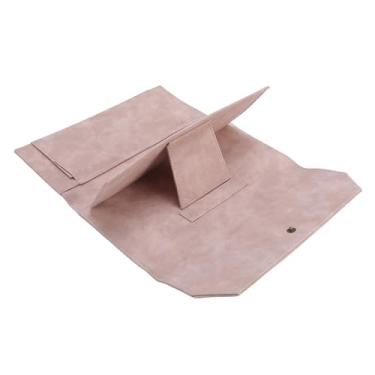 Imagem de Saco De Armazenamento De Agulha De Tricô, PU 13in Crochet Hook Case Organizer Bag Com Armazenamento Apresentando Amplo Espaço para Crafters Home Travel Cafe (Leve rosado)