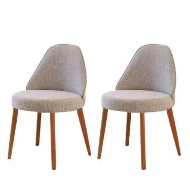 Imagem de Conjunto Suíça Com 2 Cadeiras Madeira Moderna Mobília Brisa/ Imbuia Na