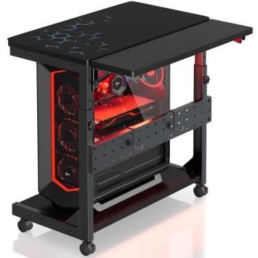 Imagem de Suporte de torre de computador Bearfire ajustável em altura com rodas