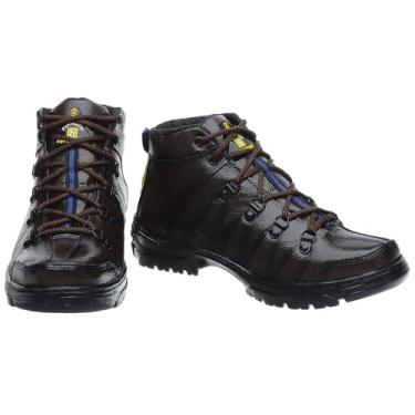 Imagem de Bota Botinha Coturno Masculina INFANTIL Fearnothi Couro Legítimo Para crianças que Gostam de Aventurar (Marrom, BR, Criança de 4 a 8 anos, Numérico, M, 26)