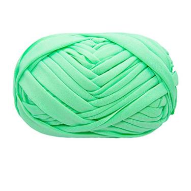 Imagem de Camiseta Fio de Tricô Tecido de Crochê para Mão de Verão Bolsa DIY Cobertor Almofada Projetos de Crochê 100g (#06 Verde)