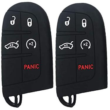 Imagem de KUSTSOFT KOSMIQ Capa de silicone para controle remoto inteligente Jeep com 5 botões, bolsa protetora de entrada sem chave para Jeep Grand Cherokee Dodge Challenger Charger Dart Durango Journey