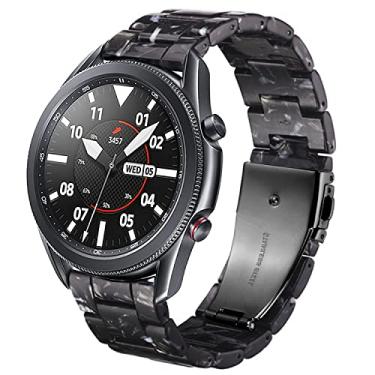 Imagem de DEALELE Pulseiras compatíveis com Galaxy Watch de 46 mm/Galaxy 3 de 45 mm, pulseira de resina colorida de 22 mm para Samsung Gear S3 Frontier/Classic/Huawei Watch 3/3 Pro/GT2 de 46 mm, Preto, 22mmm