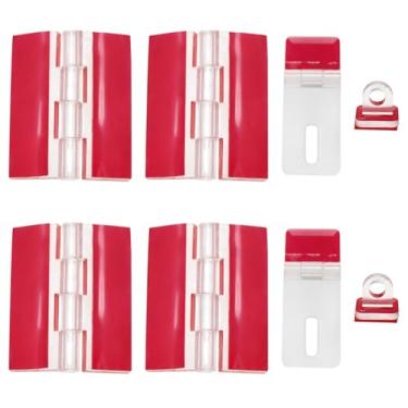 Imagem de FINBe Dobradiça acrílica autoadesiva página 45 x 35 mm e kit de trava autoadesiva dobradiça adesiva para recipiente transparente DIY caixa de acrílico armário aquário 8 peças (1,77 × 1,94 cm)