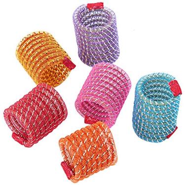 Imagem de IUHKBH Cat Springs, 6 peças coloridas de mola helicoidal brinquedo de ação para gatinhos extensível, material seguro para gatinhos para todos os tamanhos de raça