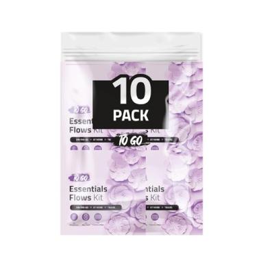Imagem de Kit Essential Flows com 3 calcinhas, 2 absorventes maxi e 1 lenço feminino – Cuidados diários leves para mulheres e meninas – Pacote de higiene de viagem (roxo) (10)