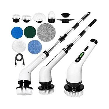 Imagem de Escova de Limpeza 3 em 1 Ajustável para Janela, Banheiro e Cozinha, Recarregável