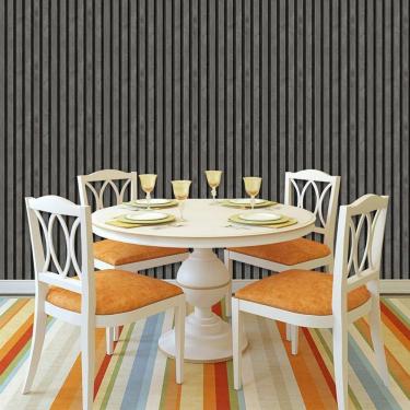 Imagem de Papel De Parede Efeito Ripa Cerejeira Cinza Adesivo Lavavel