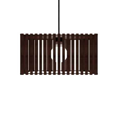 Imagem de Luminária Pendente Barcelona Modelo Ripado Marrom