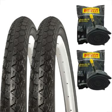 Imagem de Par Pneu Pirelli Manga Turbo 26 x 1.1 / 2x2 Montadinha Motorizada Bike + Par Camara de ar Pirelli