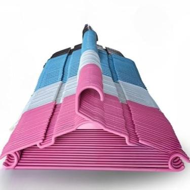 Imagem de kit 50 unidades Cabide Reforçado infantil juvenil cores (ROSA,10)