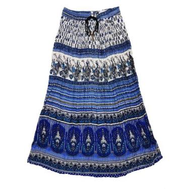 Imagem de Saia Indiana Longa Todos Os Tamanhos Varias Cores Confira - Neha, Azul