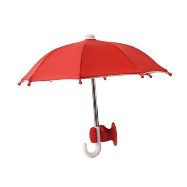 Imagem de oshhni Suporte para guarda-chuva de telefone, capa à prova de chuva, viseira solar, ventosa, suporte para fotografia externa, navegação para carro e, Vermelho