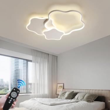 Imagem de Luz De Teto Moderna Led Criança Menina Menino Lâmpada De Quarto Regulável Lâmpada Pendente Com Controle Remoto Design Em Forma De Estrela Iluminação De Teto Acrílica P, White, 45CM