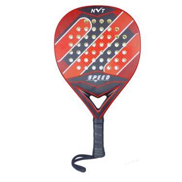 Imagem de NVT Raquete de Padel de Fibra de Carbono - Raquete de Padel Design Leve com Aderência Confortável - Resistente a Todos os Climas - Cabeça de Raquete de Padel de Fibra de Vidro Híbrido e Fibra de
