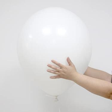 Imagem de MOXMAY Pacote com 18 polegadas balões brancos grossos balões de látex brilhantes para aniversário, casamento, casamento, casamento, casamento, formatura, chá de bebê, natal, festival, festas, suprimentos (branco fosco)