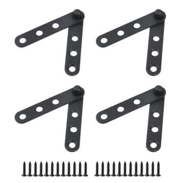 Imagem de MY MIRONEY 4 peças dobradiças giratórias de porta, dobradiças de porta giratórias em forma de L em 360°, dobradiças ocultas externas para armários, janelas e portas francesas – Construção de ferro