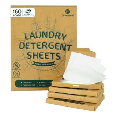 Imagem de Folhas de detergente para roupa ORIENTLEAF Fresh Scent 160 Loads