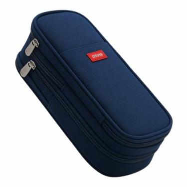 Imagem de Estojo Box Escolar com Divisória Organizador (AZUL MARINHO)