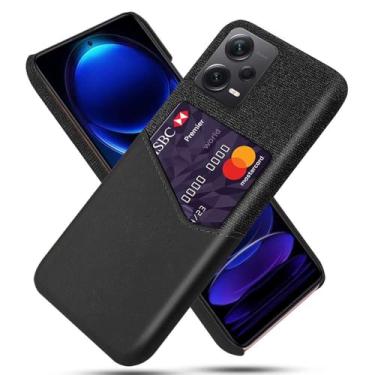 Imagem de Capa para Xiaomi Redmi Note 12 PRO,Tela e tampa de couro PU,Antideslizante,360°cobertura completa à prova de choque com 1 slot de cartão atrás,Prevenção de queda-Black