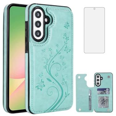 Imagem de Asuwish Capa de telefone para Samsung Galaxy A56 5G com protetor de tela de vidro temperado e suporte de cartão carteira suporte flip acessórios de celular de couro A 56 56A LTE SM-A566V mulheres