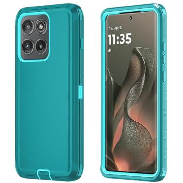 Imagem de Qinmay Capa de telefone para Motorola Moto Edge 5G 2025, capa de telefone resistente à prova de choque e à prova de quedas de 3 camadas para Moto Edge 2025 (LakeSkyBlue)