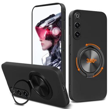 Imagem de Capa de telefone compatível com ZTE Nubia Red Magic 10 Air, suporte de anel giratório de 360° com suporte/suporte de silicone TPU Silm Fit capa protetora à prova de choque para ZTE Nubia Red Magic 10