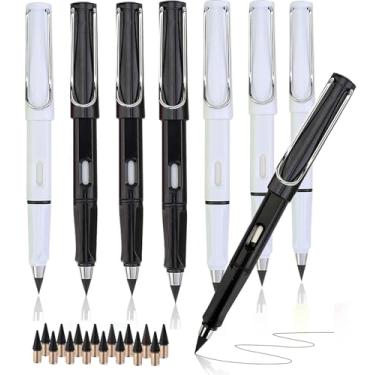 Imagem de XIUSHE 8 lápis Infinity Forever para escrever - Conjunto de lápis sem tinta de metal infinito eterno de 0,7 mm, lápis de escrita mágicos tecnológicos para uso profissional na escola e escritório