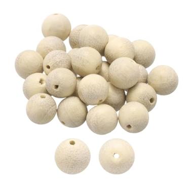 Imagem de HARFINGTON 100 peças de contas de madeira natural 8 mm madeira aromática redonda polida solta contas espaçadoras lisas miçangas para fazer joias, pulseiras, colar, brincos, artesanato, faça você mesmo