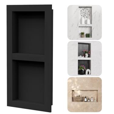 Imagem de Neohomee Nicho de chuveiro XPS de 2 níveis, interior de 30,5 x 71,8 cm, nicho de parede embutido à prova d'água para parede de chuveiro, cubby de armazenamento pronto para azulejos