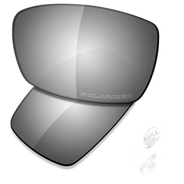 Imagem de SAUCER Lentes de reposição premium e protetores de nariz para óculos de sol Oakley Spike de alta definição - Metal cromado polarizado