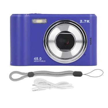 Imagem de Câmera de vídeo digital de 1080p HD 1080p para crianças 2,4 polegadas IPS Screen 44MP Foco automático Câmera de vlogging recarregável com flash embutido em 700mAh Bateria Longa (Azul)