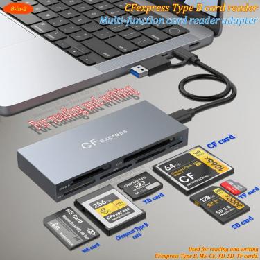 Imagem de Leitor de cartão CFexpress Tipo B, adaptador HUB, 10 Gbps, USB-A 3.2 Gen2