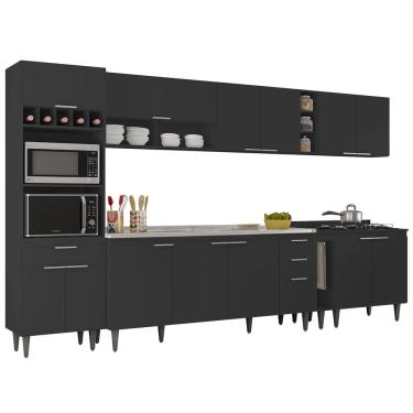 Imagem de Armário de Cozinha CP07 Com Pia 180cm Pérola Z34 Preto      - Mpozenato