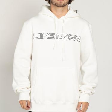 Imagem de Moletom Quiksilver Canguru Word Block WT25 Masculino Branco