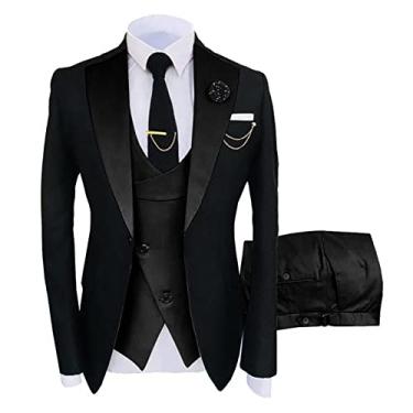 Imagem de Terno Blazer Slim Fit Masculino Separado Um Botão Terno Vestido Casaco Esportivo De Negócios Blazer Colete Pt, D, 3XL