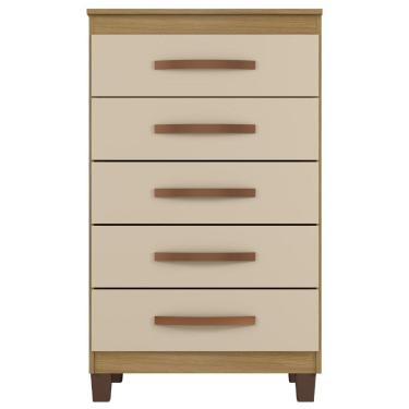 Imagem de Comoda 5 Gavetas 57 cm Moden 2259 Carvalho Am Off White INCP