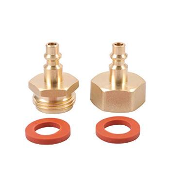 Imagem de Compressor de ar plugue de conexão rápida de 0,63 cm para mangueira de jardim GHT, adaptador de sopro para sistemas de irrigação de inverno, acampamento, encanamento externo, mangueira de jardim 2 peças macho com 2 peças fêmeas (par)