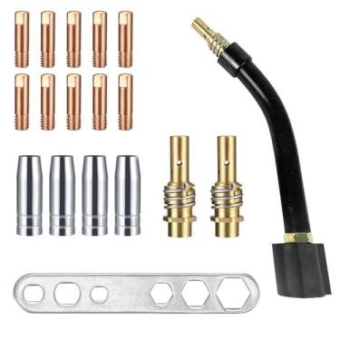 Imagem de 18 peças de pontas de soldagem Mig acessórios suprimentos de soldagem ponta de contato para pistola de solda Mig (0,1 cm_Combo2)